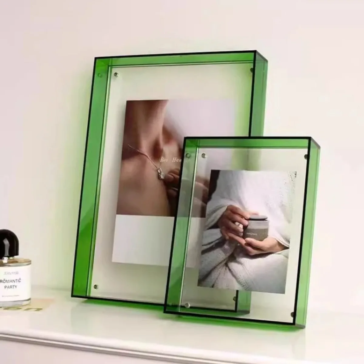 Acrylic Photo Frame Transparent Picture Frame Display Stand Wall Decor Desk Photo Frame Modern Home Decoration Minimalist Style