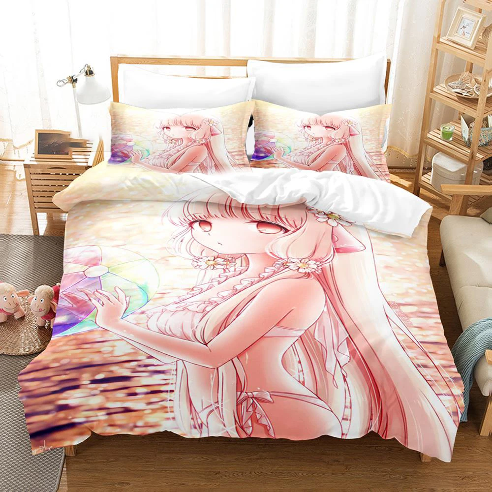 

3D Printed Anime Chobits Chi Bedding Set Boys Girls Twin Queen Size Duvet Cover Pillowcase Bed Kids Adult Home Textileextile