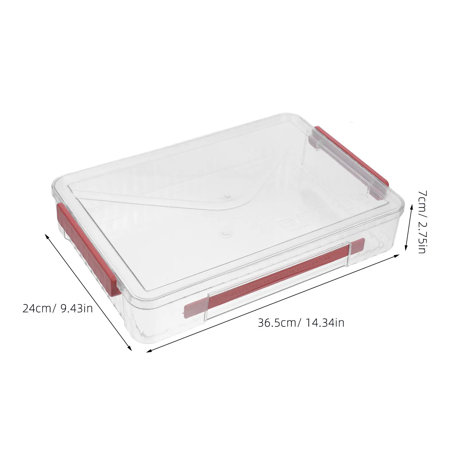 Clear Pet Portable Document Storage Box with Clasp Handle Lightweight Water Resistant File Organizer for Certificates