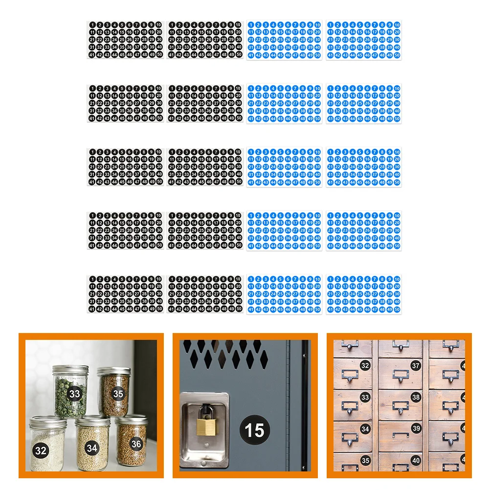 20 Sheets Round Digital Stickers Selfadhesive Number Labels for Organizing DIY Crafts Envelopes Gift Wraps No Residue Easy Peel