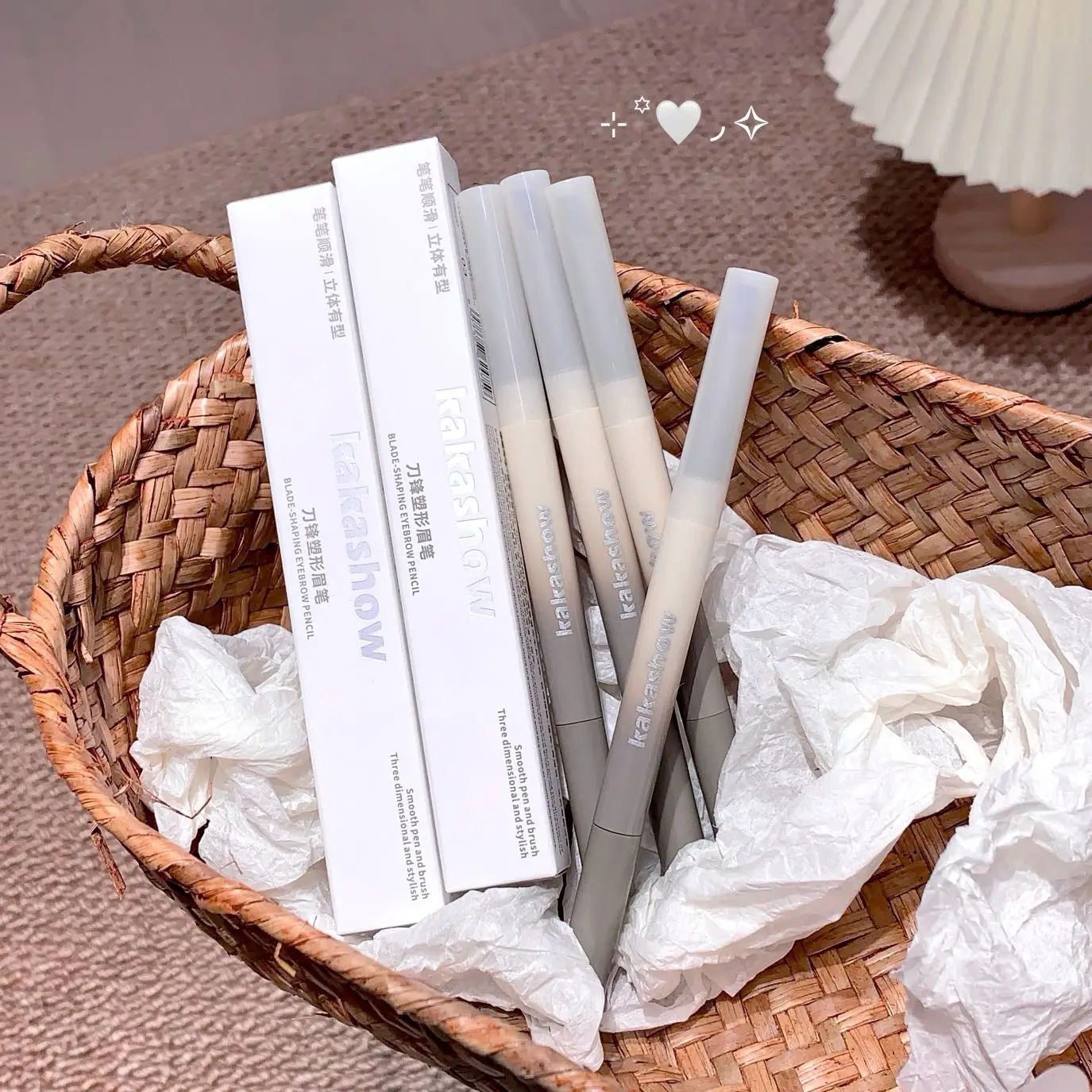 قلم حواجب 2 في 1 مزدوج الرأس مع فرشاة، مقاوم للماء، يدوم طويلاً، دقيق، مقاوم للتلطخ، مكياج حواجب طبيعي