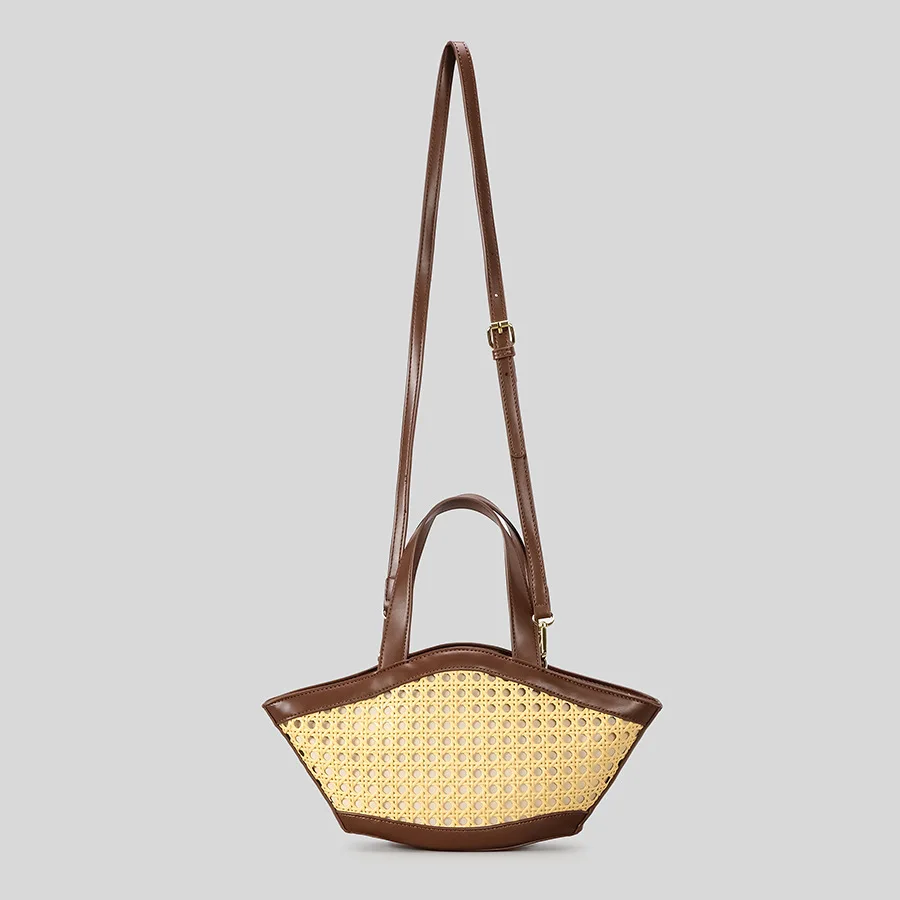 

Summer Straw Woven Handmade Bucket Bag Women Handbag Lady Purse Female Fashion Shoulder Messenger Bag Holiday Vacation Beach Bag