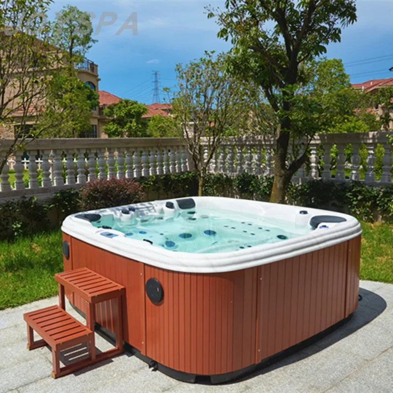 Baño de aguas termales de Jacuzzi al aire libre, calefacción termostática inteligente acrílica, burbujas para surfear, Spa, piscina de burbujas