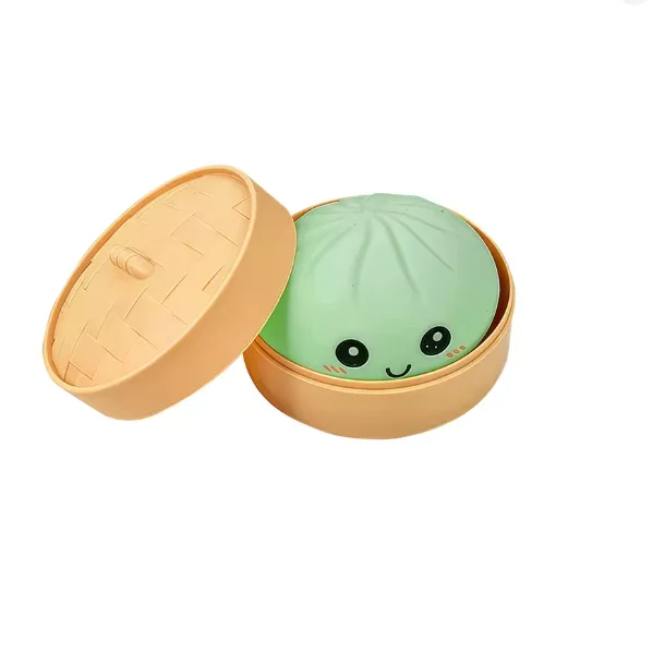 Simulatie Dumpling Squishy Rebound Zachte Knijp Stressbal Met Bamboe Stoommandje Anti-Stress Speelgoed Zintuiglijk Speelgoed Voor Creatief Cadeau