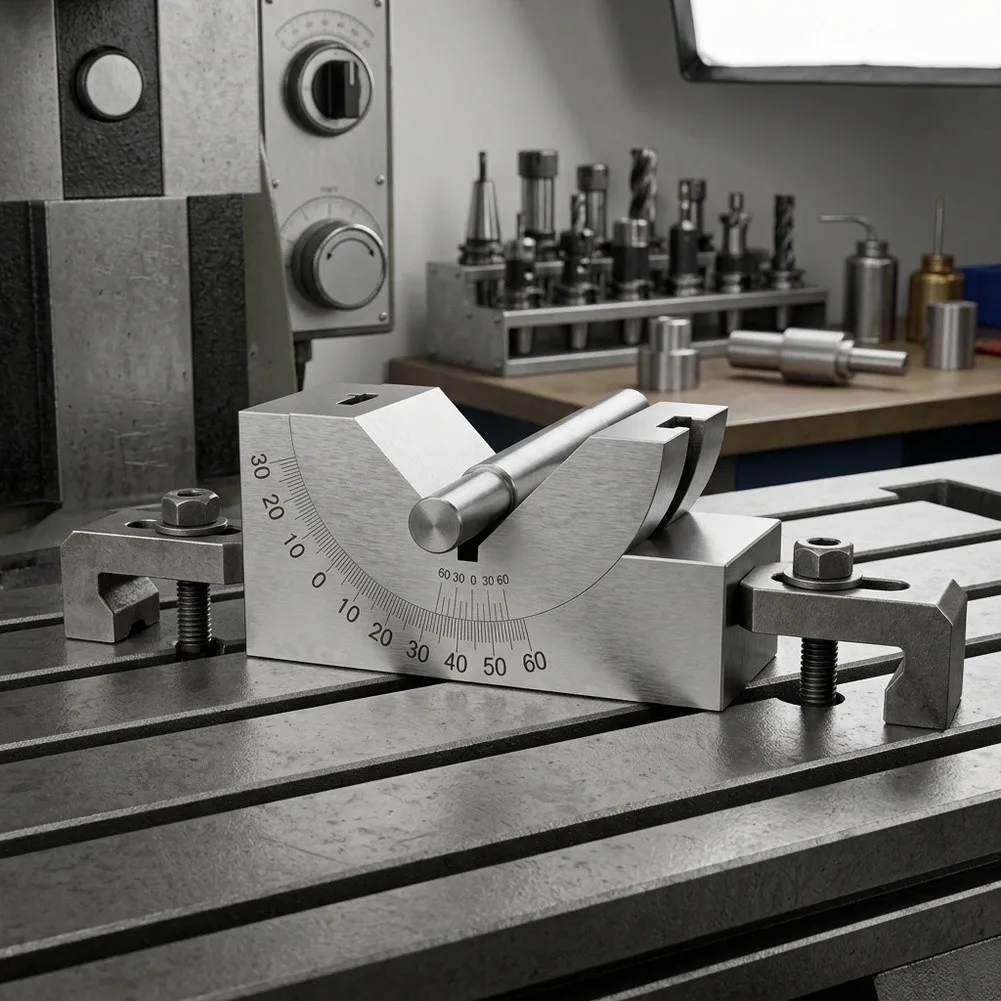 AP30 Steel V Block Angle Gauge 0/30/60 Degree Adjustable for Tool Setting and Workpiece For Measuring in Workshop