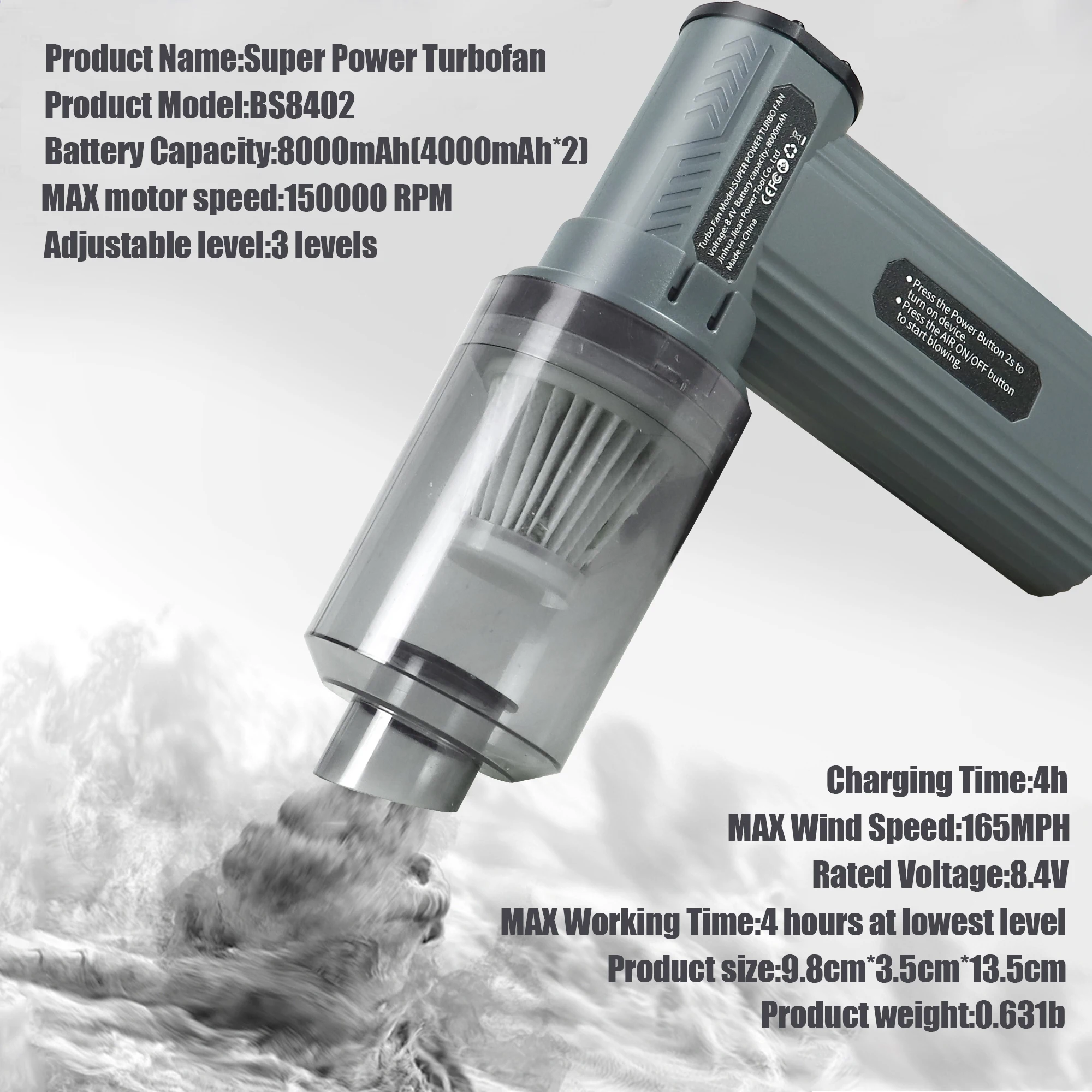 8.4V小型ヘアドライヤー、高速ヘアドライヤー、USB充電ポート、屋内および車の掃除に適した掃除機内蔵