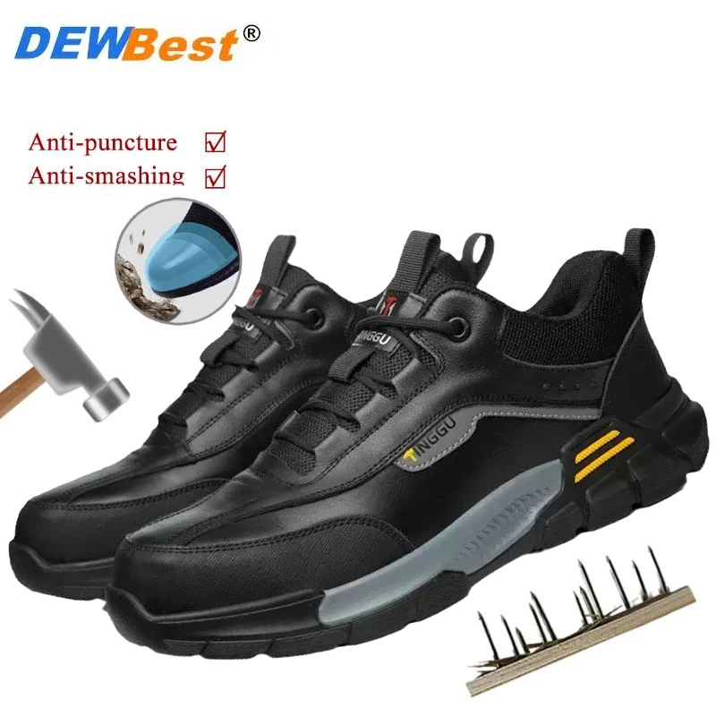 Men's high cut thick soled outdoor work anti smashing, anti piercing, anti slip, wear-resistant, and anti scalding safety shoes