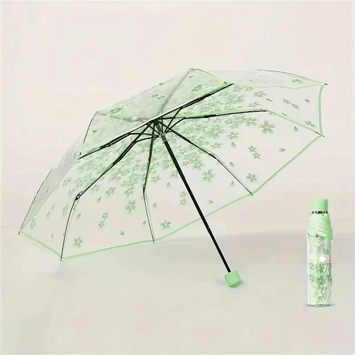 1 Piece of Romantic Cherry Blossom Pattern Pvc Material Transparent Umbrella, Suitable for Street Photography, Daily Work Clothing, Women's Umbrella, Multiple Colors Available image 3