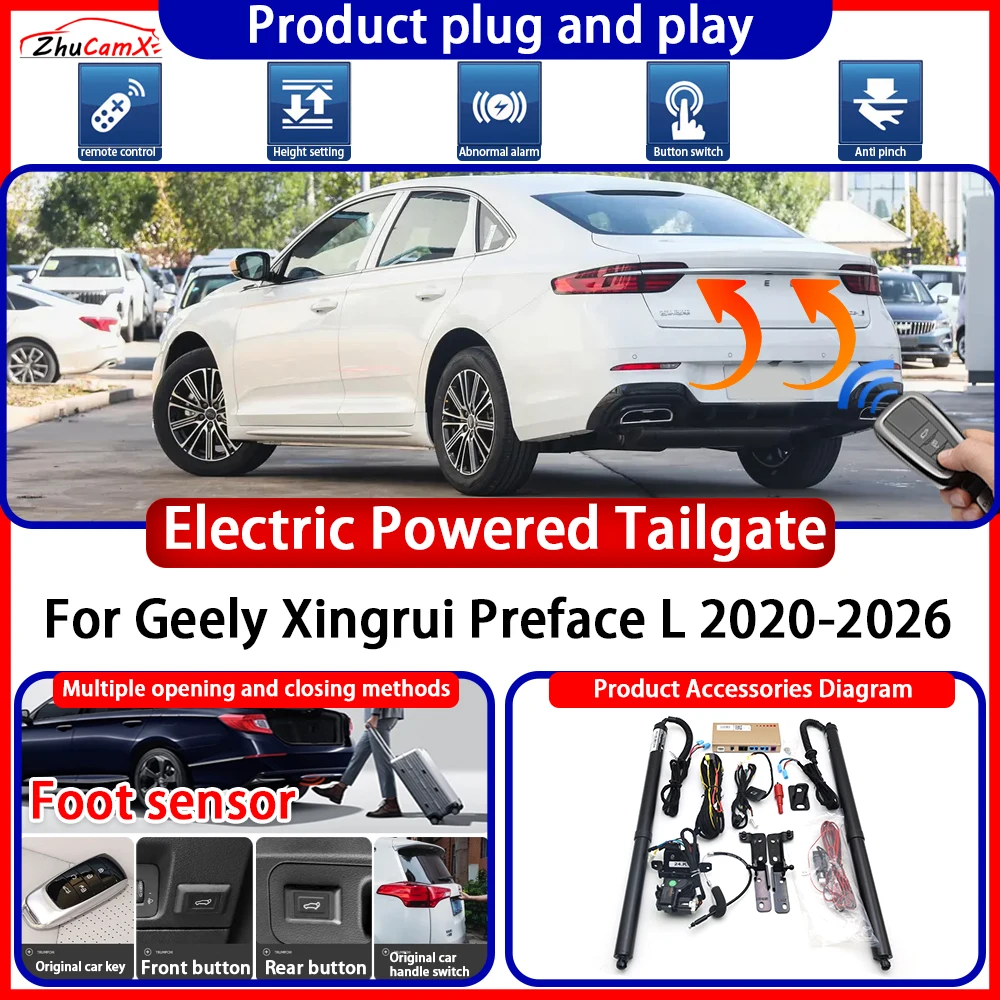 ZhuCamX OEM Powered Tailgate for Geely Xingrui Preface L 2020-2026 System anti pinch Smart Intelligent Control Gate Lift Kit