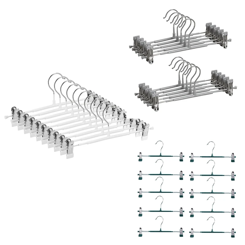 

12 дюймовые сверхпрочные вешалки для брюк и юбки с зажимами, Женская вешалка для джинсов, черные нетканые шорты, 10 шт. в упаковке