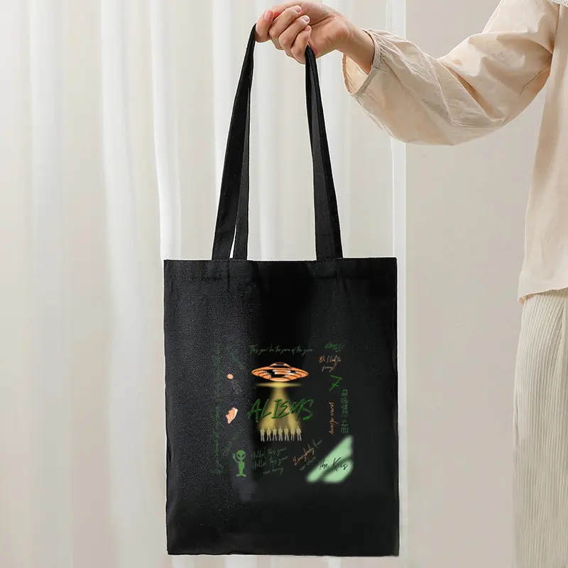 Aliens Album Arirang 2.0 World Tour 2026 Foldable Tote Bag Large Capacity Handbag Multi Functional Canvas Bags Kpop Fan Gift