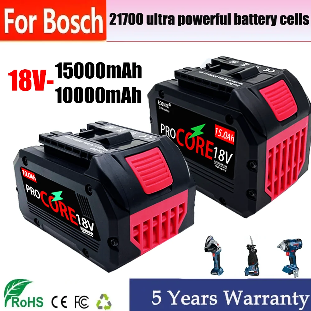 Brand-new 10AH/15AH For BOSCH Professional 18V 21700 Battery ProCORE 18V Li-ion Replacement for BAT609 BAT618 with bms