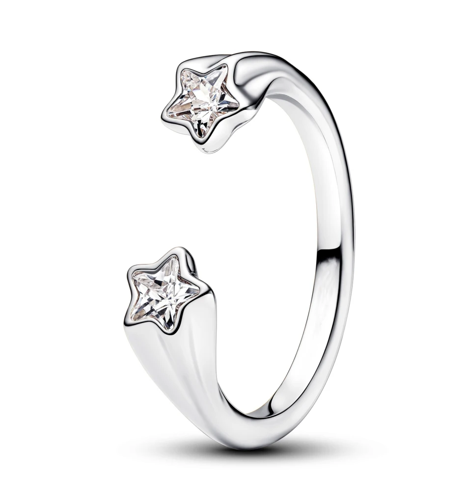 Women's Shining Zircon Adjustable 925 Sterling Silver Ring