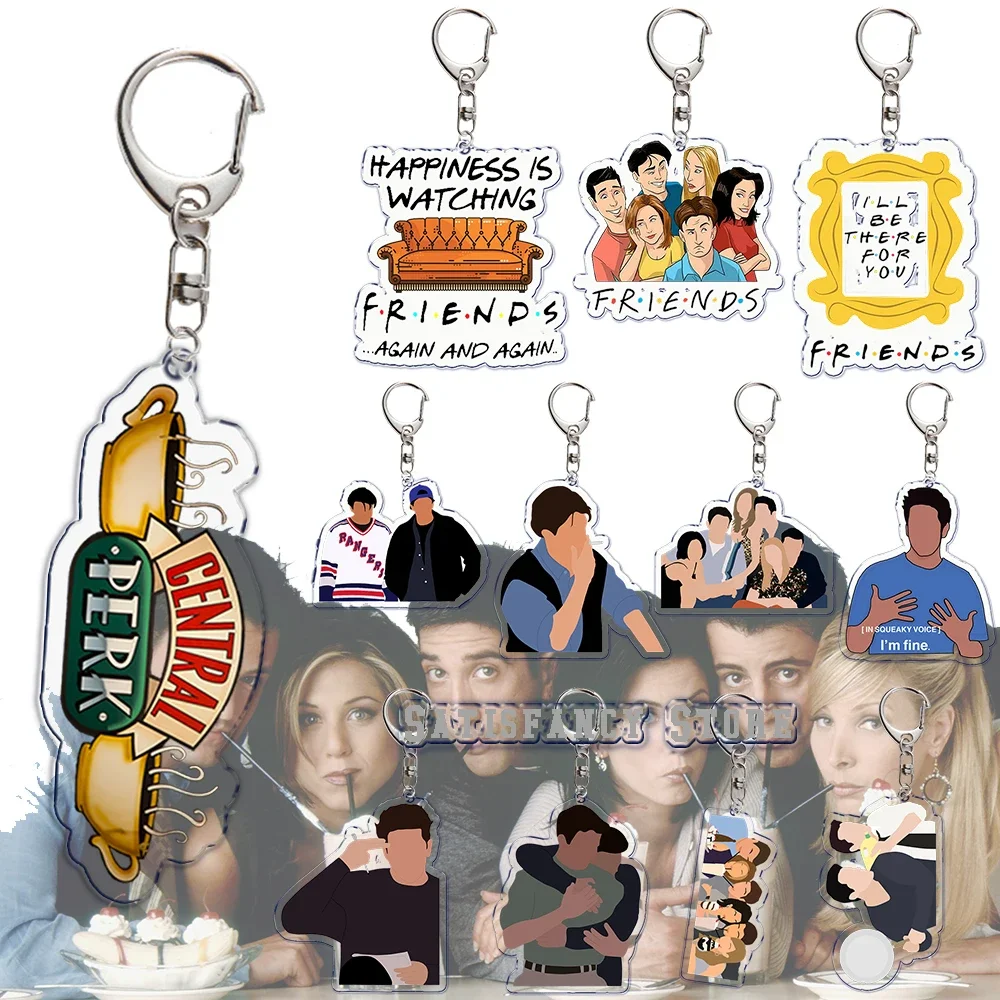 Classics TV Friends Keychain KeyRing Key Chains Chaveiro Cute Cartoon Fashion Friends for Bag Pendant Aaccessories Gift