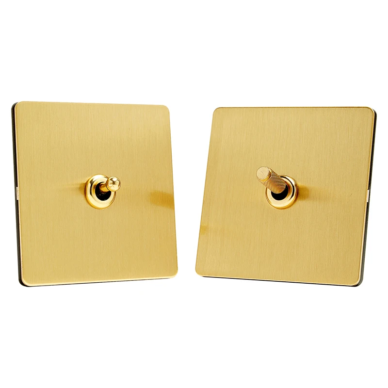 

Гальваническая панель из нержавеющей стали 86-тип, тумблер, роскошный винтажный кулисный переключатель, элегантная электрическая розетка для домашнего декора