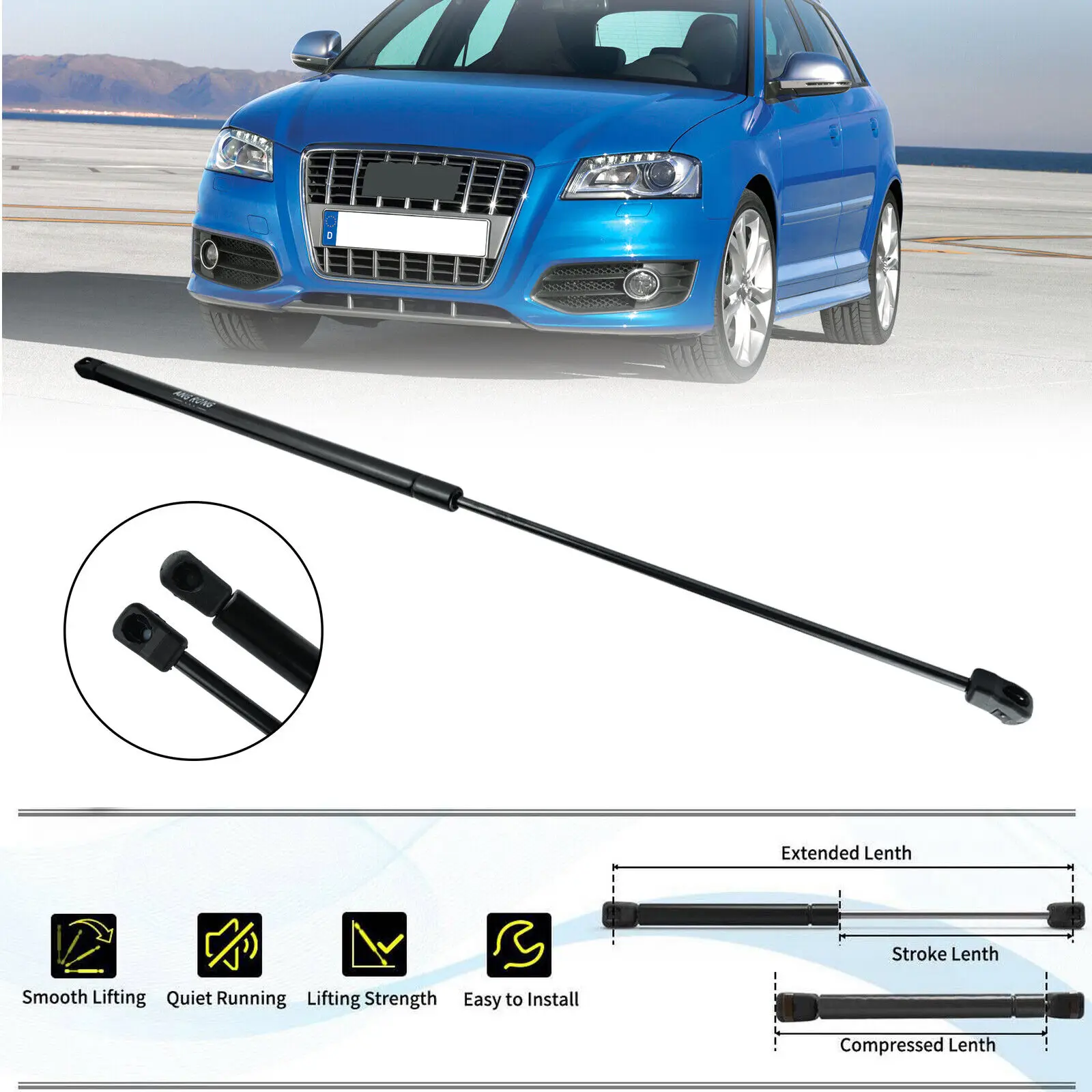 

1x передние газовые стойки капота для Audi A3 S3 8P 2003-2013 хэтчбек 8P 0823359 Б