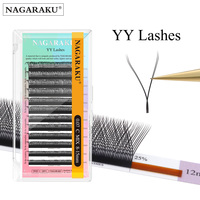 NAGARAKU YY Shape Hand Woven Premium Mink Soft Light Natural Eyelashes Extension Makeup Mesh