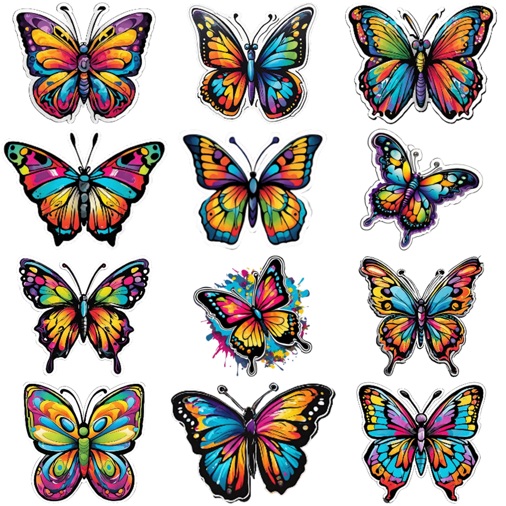 50 pcs Colorful Butterfly Graffiti Stickers Create a Stunning Butterfly Themed Room with these 50 pcs Colorful Graffiti Stickers