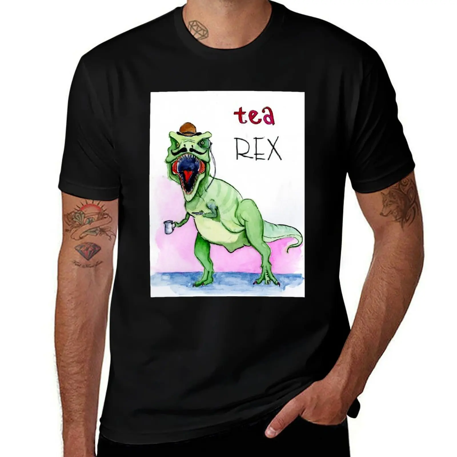Tea Rex T-Shirt Non-Shrink Basic Cotton T-Shirt