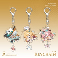 New Genshin Impact Keychain Cute Cartoon Anime Escoffier Varesa Ifa Pendant Key Ring Backpack Jewelry Game Badge Gift