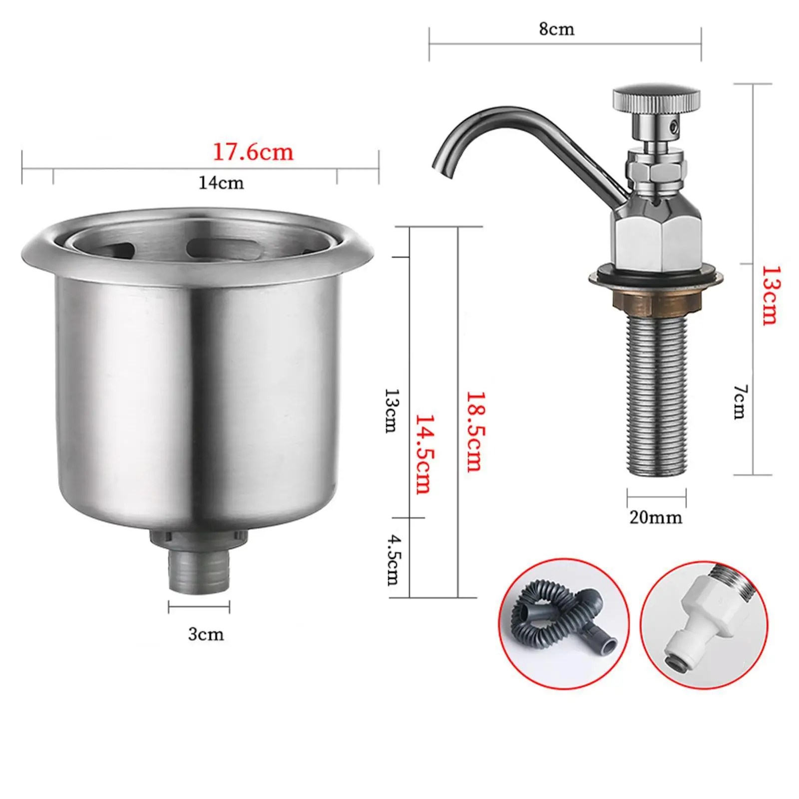 Dipper Well Faucet Bar Adjustable Single Hole Kitchen Faucet Coffee Shop Faucet