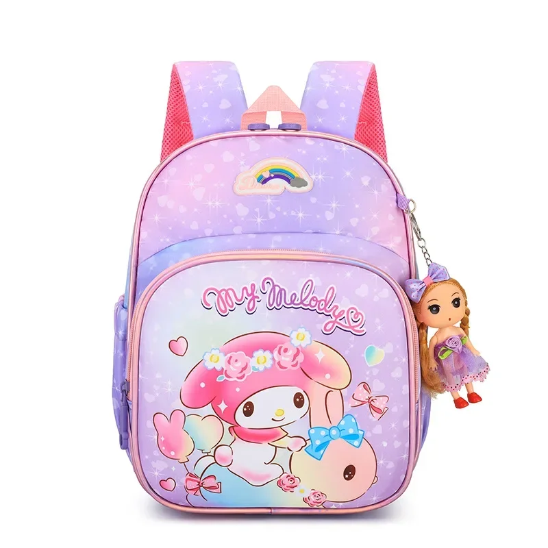 Sanrio Hallo Kitty Kinder Rucksack Kuromi Jungen Schult asche Cartoon Mädchen Umhängetasche Kindergarten Handtasche