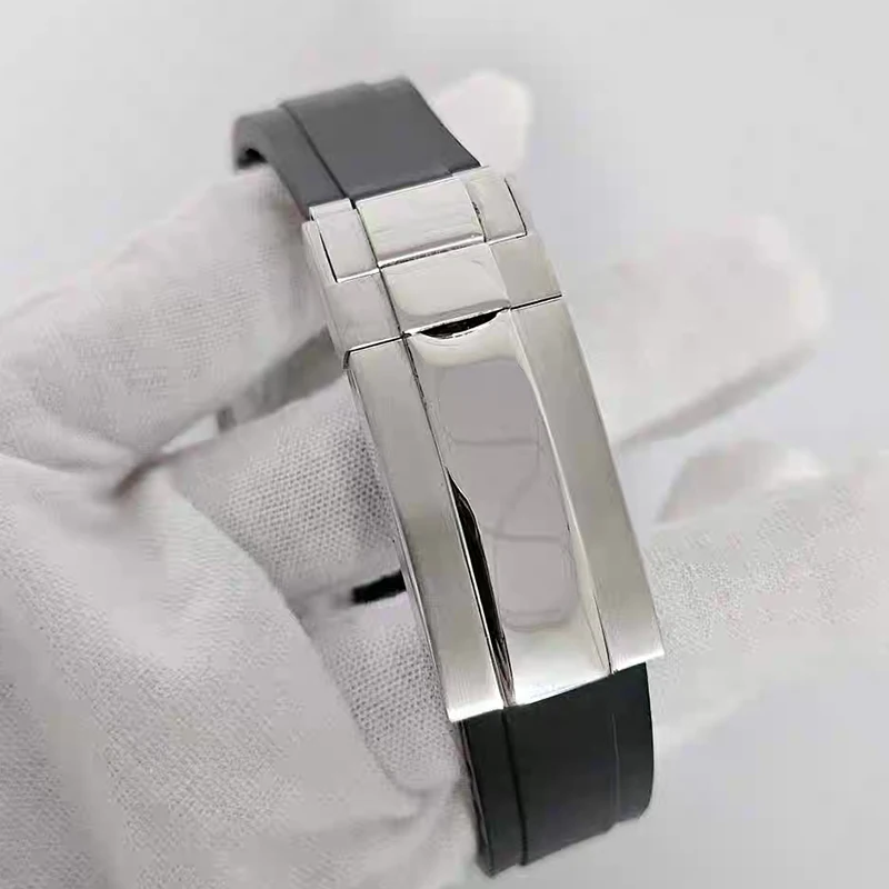 316L الفولاذ المقاوم للصدأ 39 مللي متر حافظة فضية + ساعة حزام مطاطي صالح VK63 كوارتز ساعة يد تعمل بالحركة الملحقات