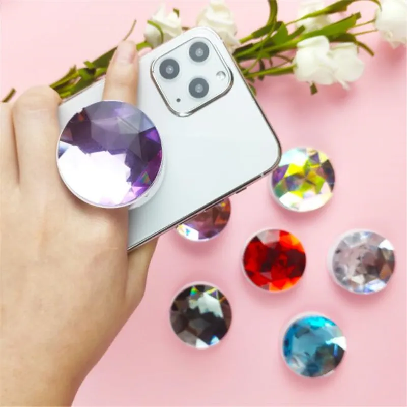 

Circle Diamond Expanding Stand Grip Mount Mobile Phone Holder Socket Fold Smartphones Pocket Desktop Bracket Phone Stand Holder