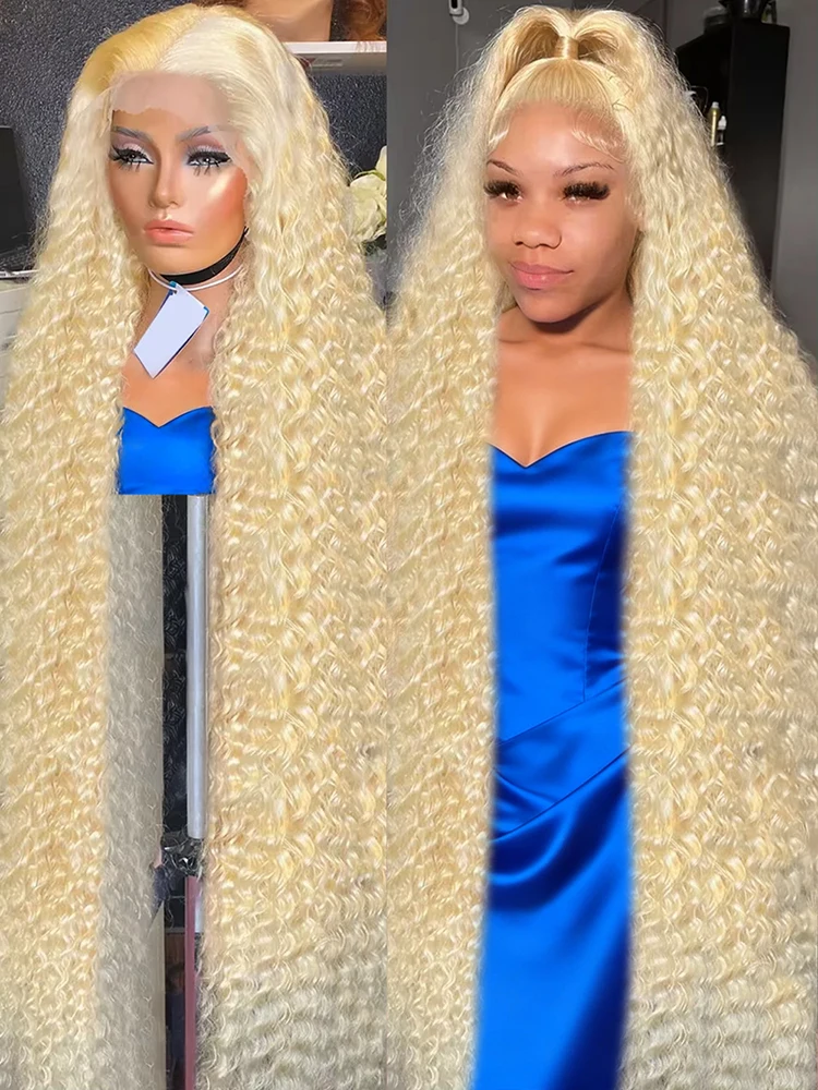 

30 40-дюймовые медовые блондинки парики из человеческих волос 250 Плотность 613 Фронтальный парик с глубокими волнами 13x6 HD Прозрачные парики с волнистыми волнами на шнуровке