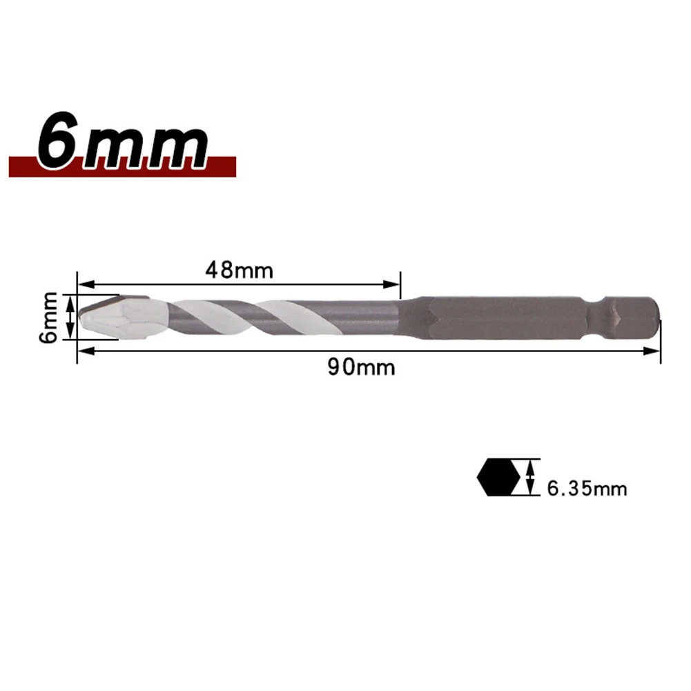 

For PVC Pipes Drilling Hexagonal Shank drill Tile Bit Construction Bevel Head Design Double U-shaped Chip Groove