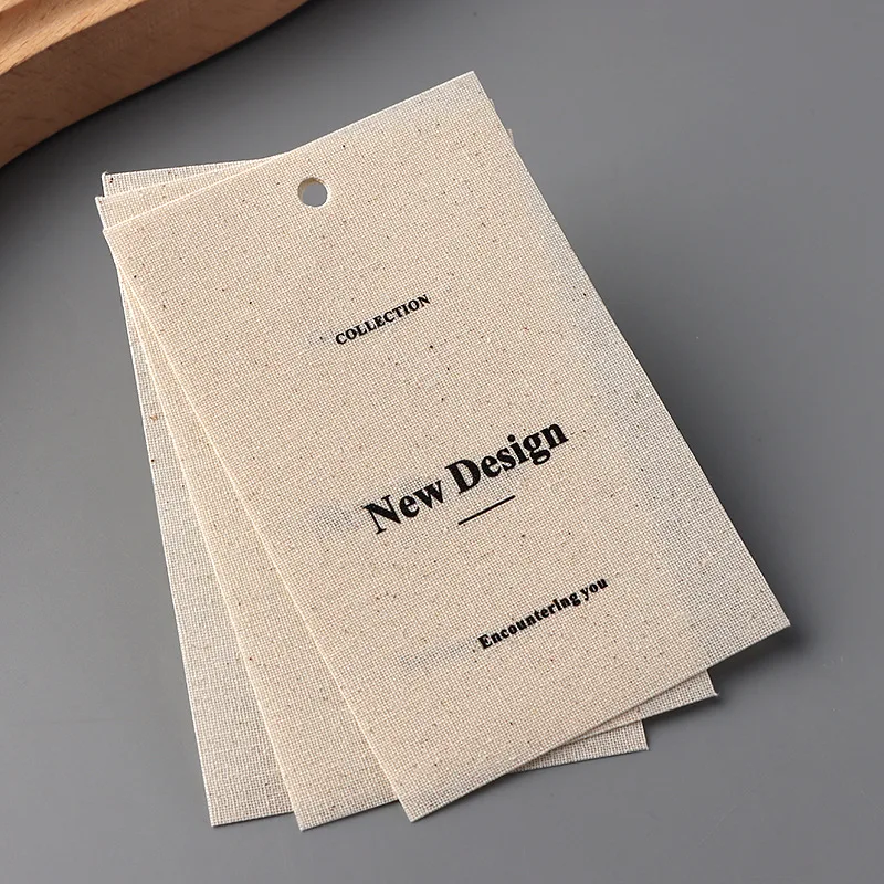 Cotton Linen Hang Tags Custom Printed Logo for Clothing Garment Price Tags Wholesale view 3