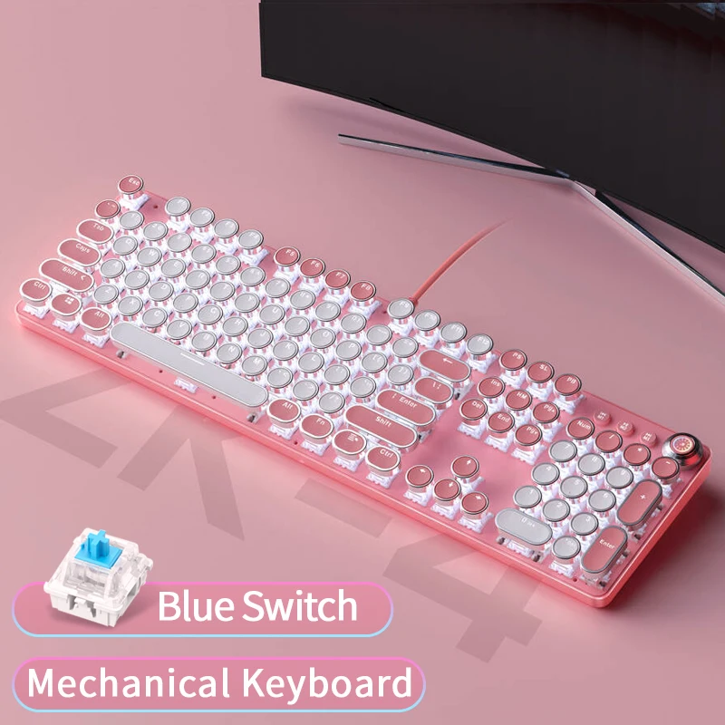 

104-Key Full-Size Mechanical Keyboard with Blue Switches Ergonomic Design, Anti-Ghosting for PC Esports & Office Use