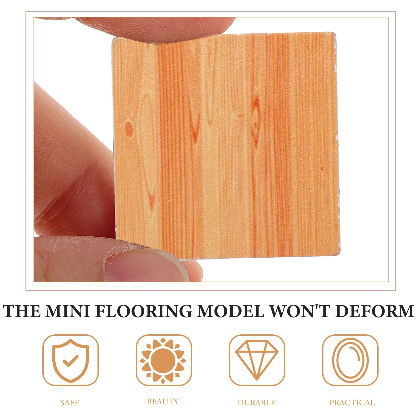 ตุ๊กตาชั้น Tiny Dolly ตกแต่ง Mini Floorboards พื้นจําลองไม้อุปกรณ์ไม้พรมขนาดเล็ก