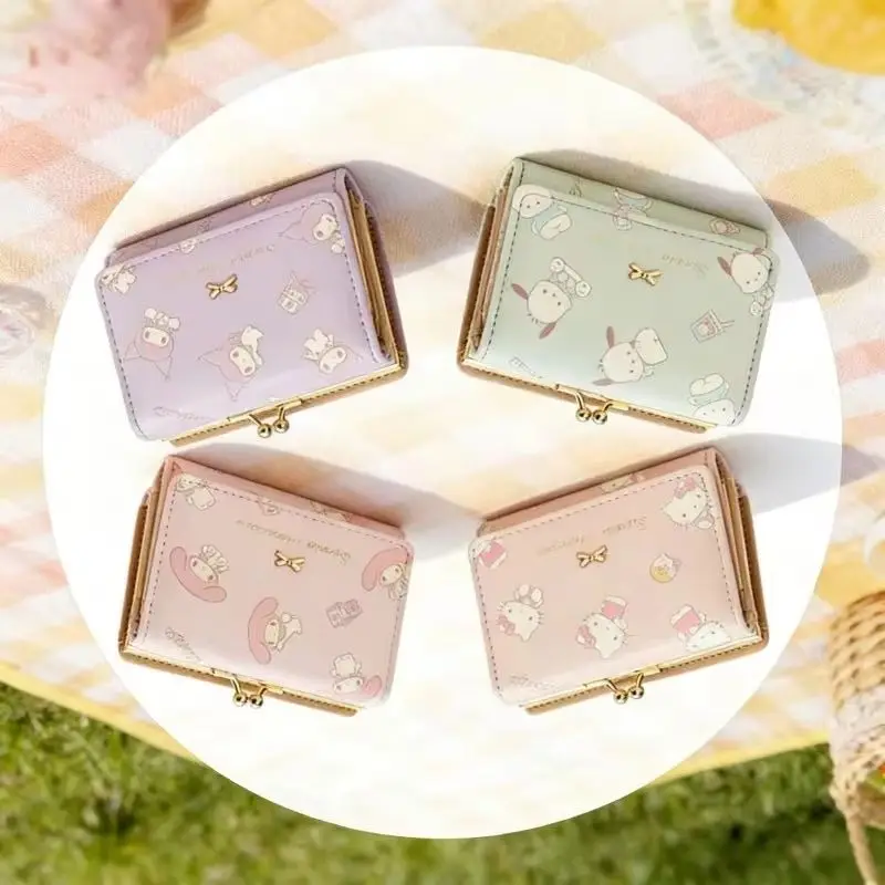 

Кошельки-брелоки Hello Kitty из ПУ-кожи, кошельки Kawa, My Melody, Cinnamoroll, Kuromi, картхолдеры из ПУ-кожи, складные монетницы