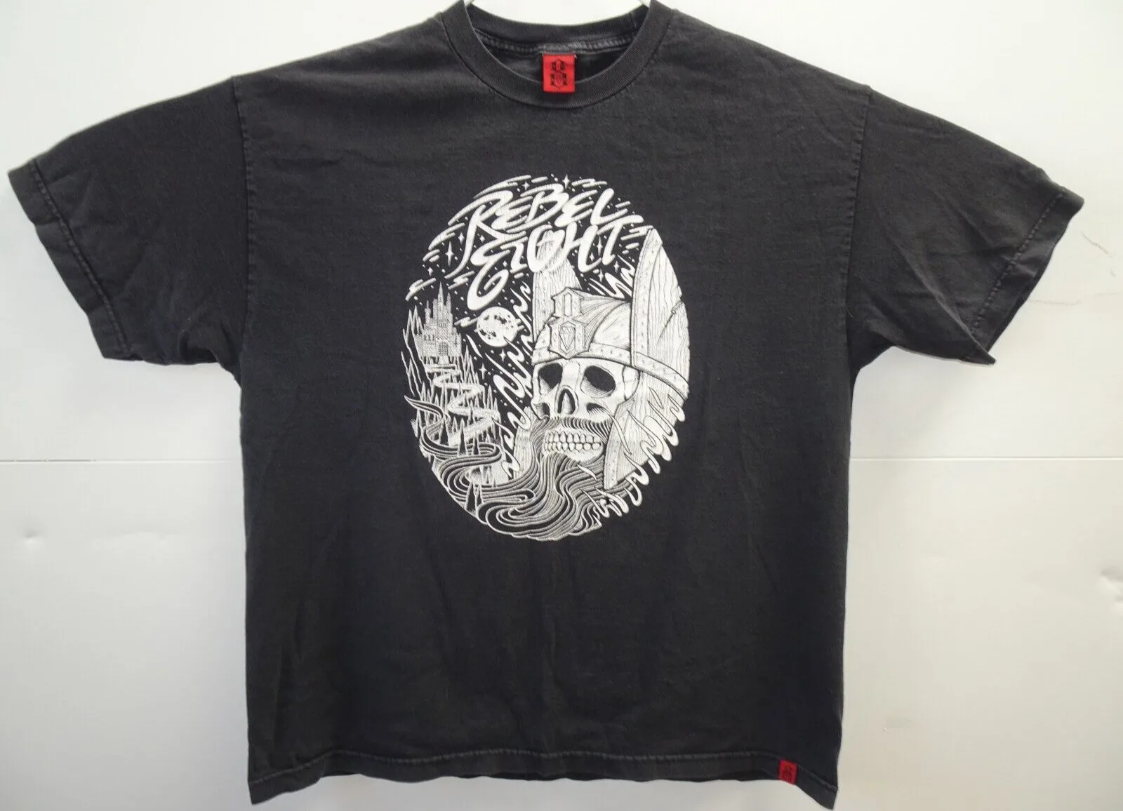 Винтажная Rebel 8 мистическая Татуировка искусство череп футболка XL Черный