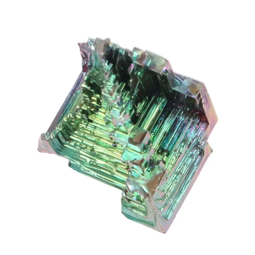 Colorful Stone Crafts Natural Bismuth Mine Handmade Carved Castle Ore Specimens Rough Natural Strange Stone Ornaments Crystal