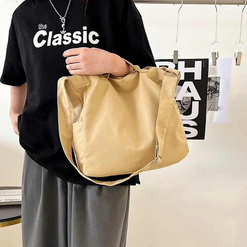 Casual Canvas Tas Shopper Eenvoudige Student Boek Grote Capaciteit Schoudertas Crossbody Tassen Voor Dames Handtas Draagtas