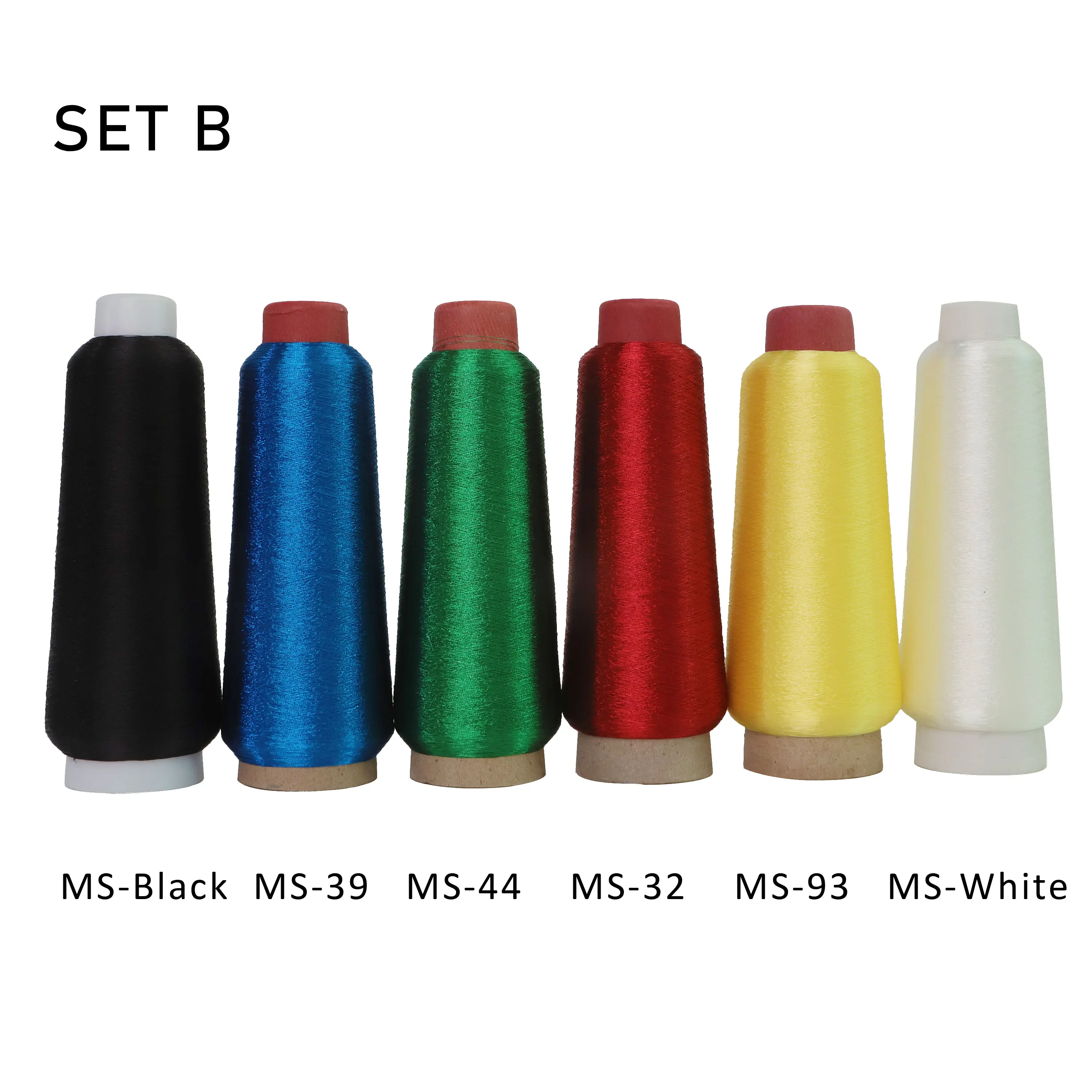 

6 Colors Set 150D 3000M Cone Metallic Thread Computerized Embroidery And Decorative Sewing Bright and Glittery Colors