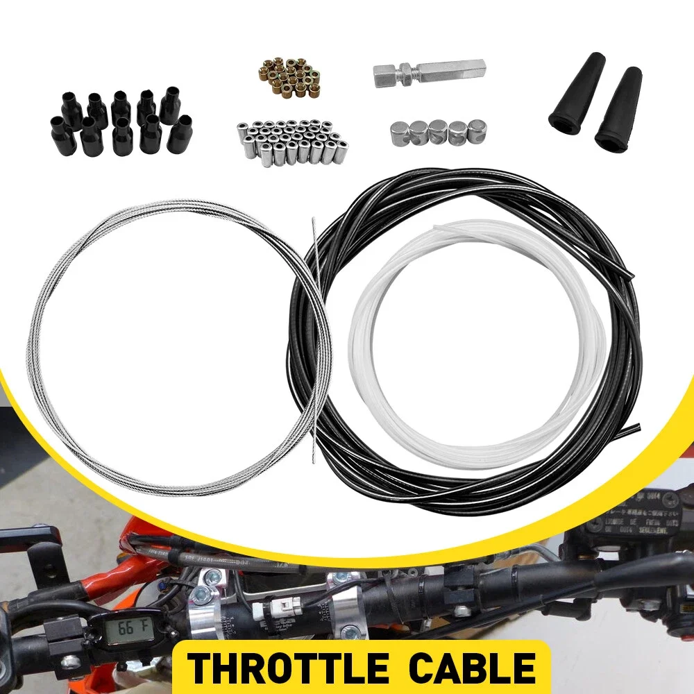 Motorcycle Brake Cable - ชุดสายคันเร่งมอเตอร์ไซค์ DIY ความยาว 5 เมตร พร้อมหัวต่อและปลอกสาย