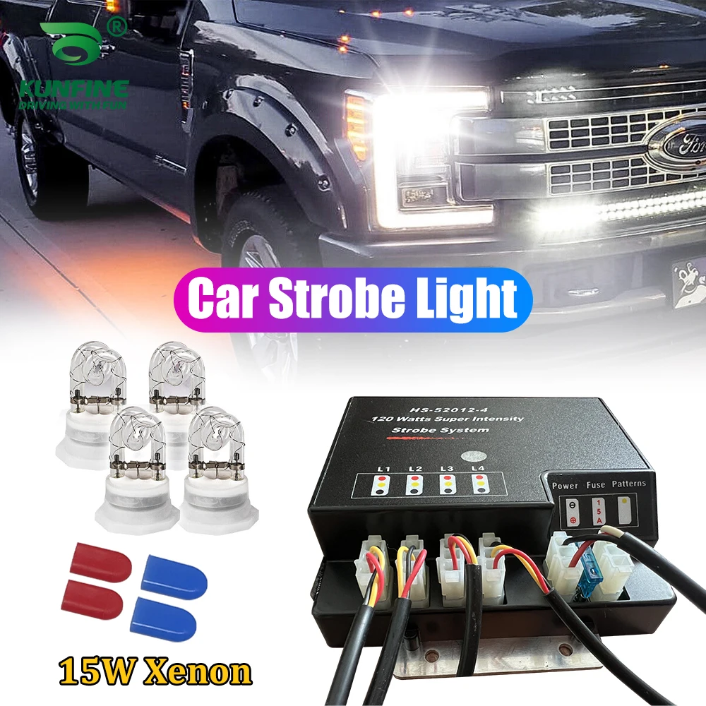 80W HID Bulb 4 in 1 HID Hide A Way Emergency Warning Strobe Light High Quality HID Strobe Light KF-L3010 