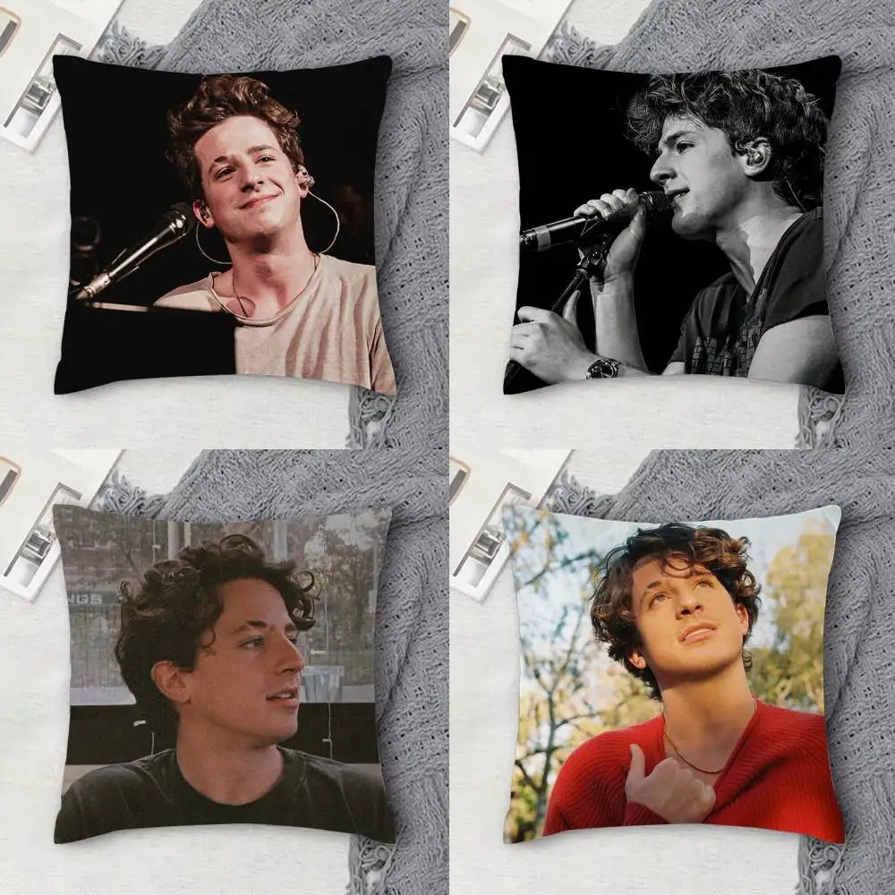 

C-Charlie Puth Double-sided Printed Square Decorative Cushion Cover for Sofa Living Room Home Decor