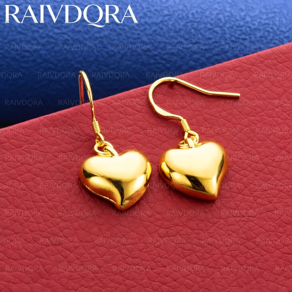 18K Gold Plated Hearts Earrings Drop Earrings For Women Creativity Gifts Street All-match Party Wedding Accessories