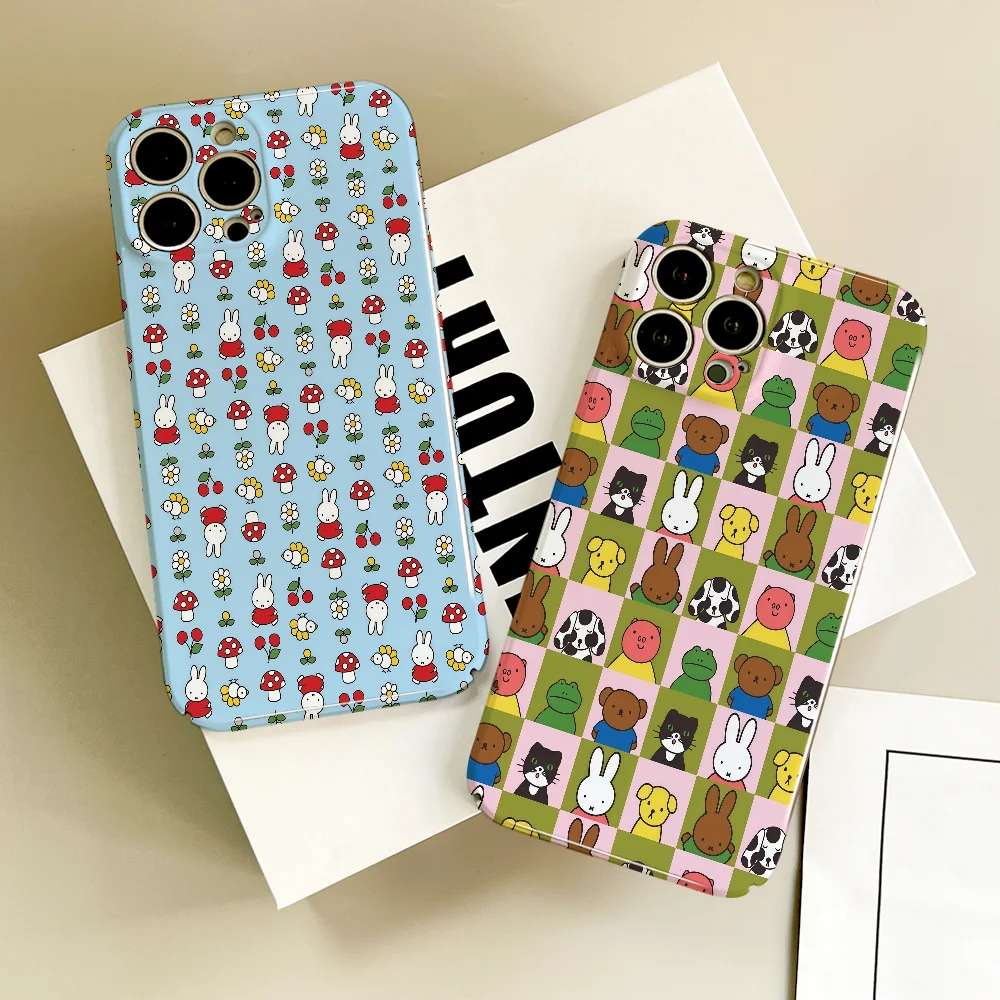 M-Miffy phone case For iPhone 17 16 15 14 13 12 11 Plus Pro Max Mini Air Glossy Best Price HD Hard Cover Film Shell