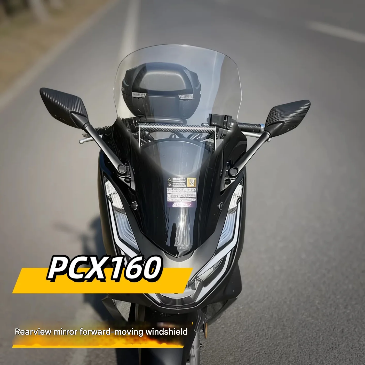 FOR PCX160 Tall Windshield Relocated ForwardMirror Design Streamlined Curved Surface for Optimized Airflow And Cold Frontal Wind