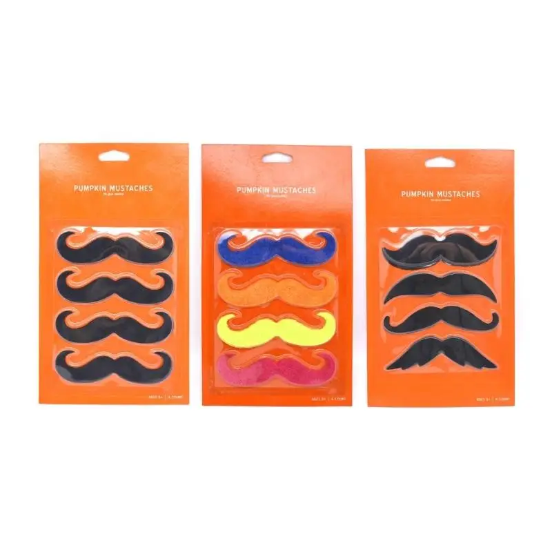 652F 1Set Fake Mustaches Selfs Adhesive Novelties Hairy Beard Costume Facials Hair for Halloween Party Supplies Decorations