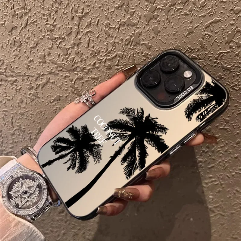 Coconut Pattern Hard Back Cover For Funda iphone 15 14 13 12 11 Pro 15Pro 14Pro 13Pro Max X XS X S Max Phone Case Coque