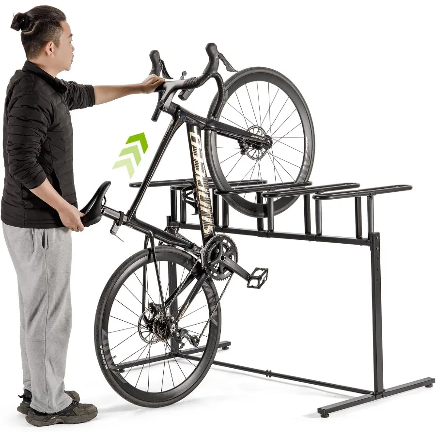 3 5 حامل للدراجات للاستخدام الداخلي والخارجي، رفوف تخزين الدراجات شديدة التحمل مع تصميم موفر للمساحة يناسب الجبال #3