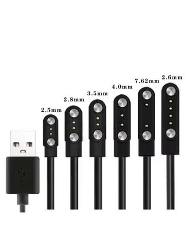 2 Pins 4 Pins Smartwatch Dock Charger Adapter USB Charging Cable Cord for Adult/Kids Smart Watch Power Charge Wire Accessories