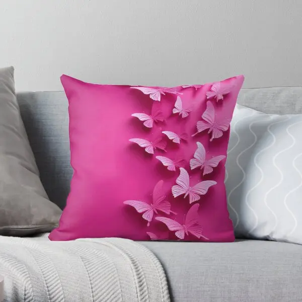 Mystical Pink Color Background With 3D B  Printing Throw Pillow Cover Anime Bed Hotel Comfort Pillows not include One Side