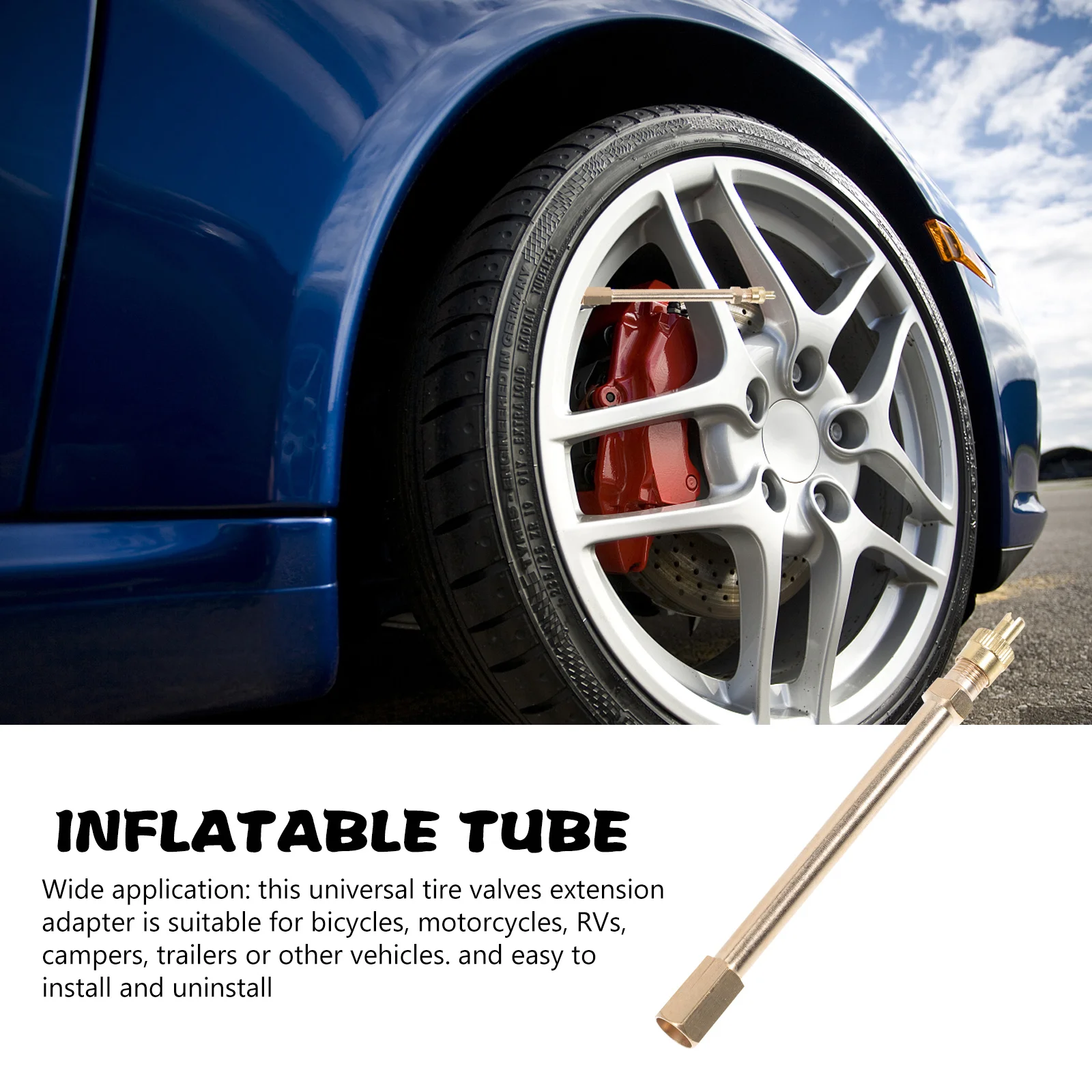 

10 см удлинитель клапанов для шин, универсальный прямой удлинитель штока клапанов для квадроциклов, автомобилей, грузовиков, велосипедов, аксессуары для мотоциклов